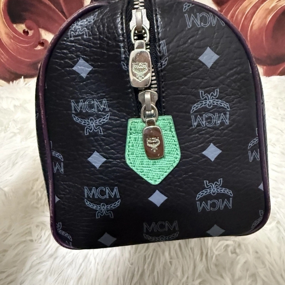 MCM Princess Lion Boston Black / Multi Color Handbag (EUC) - Picture 3 of 13